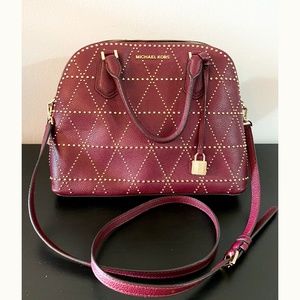 Burgundy Adele Michael Kors Large Dome Satchel